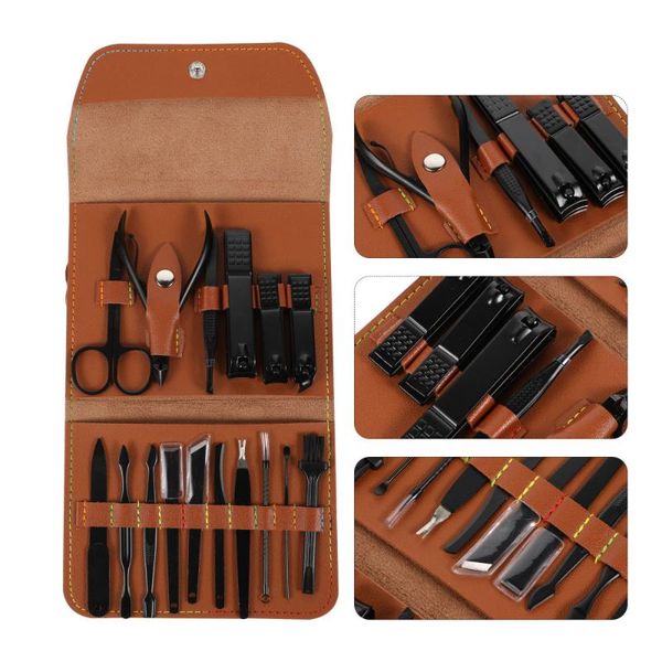 nail art kits 16pcs portable fingernail toenail care manicure pedicure kit with leather case
nail art kits 16pcs portable fingernail toenail care manicure pedicure kit with leather case