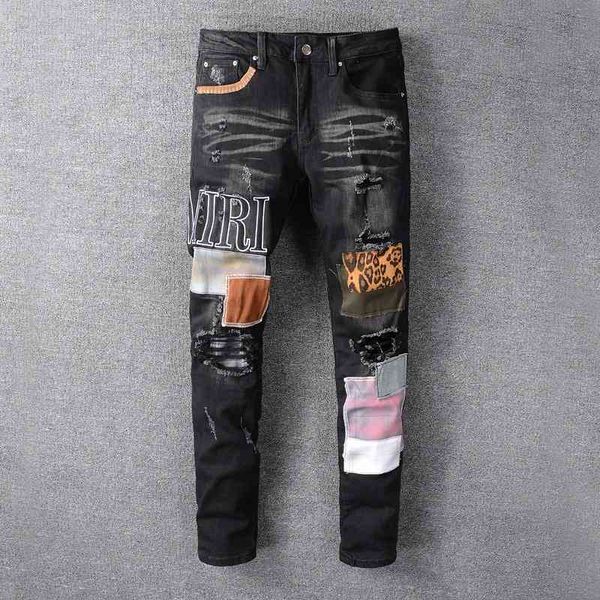 men's jeans calças de brim dos homens da moda rua alta nova marca preta remendo bordado estiramento magro ajuste jeans do verão 8a2o, Blue
men's jeans calças de brim dos homens da moda rua alta nova marca preta remendo bordado estiramento magro ajuste jeans do verão 8a2o, Blue