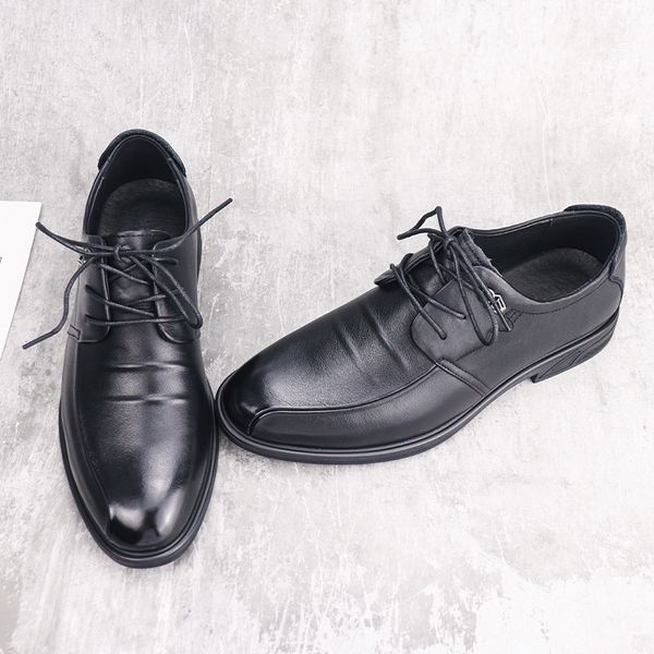 first layer cowhide men's busins leather shoes 2021 autumn formal work lace up low top, Black
first layer cowhide men's busins leather shoes 2021 autumn formal work lace up low top, Black