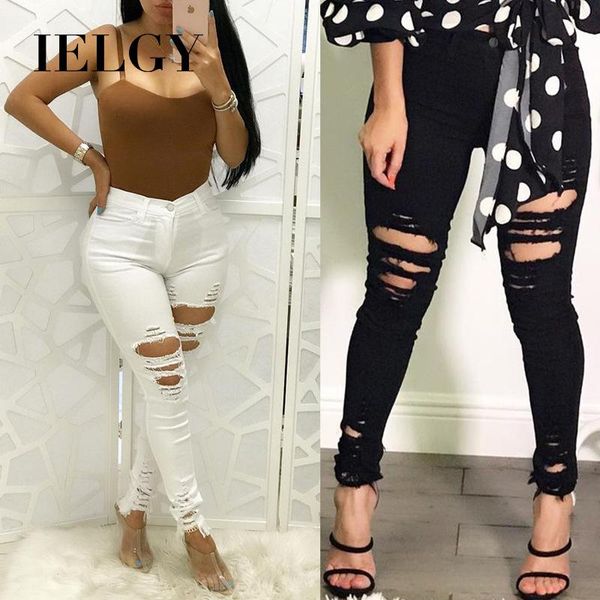 women's jeans ielgy stretch fashion street hipsters hole wild black and white 2 colors optional comfortable slim trousers, Blue
women's jeans ielgy stretch fashion street hipsters hole wild black and white 2 colors optional comfortable slim trousers, Blue