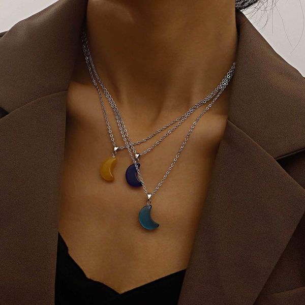 pendant necklaces tide simple color and necklace female crescent sautoir retro fashion geometry jewelry stainless steel, Silver
pendant necklaces tide simple color and necklace female crescent sautoir retro fashion geometry jewelry stainless steel, Silver