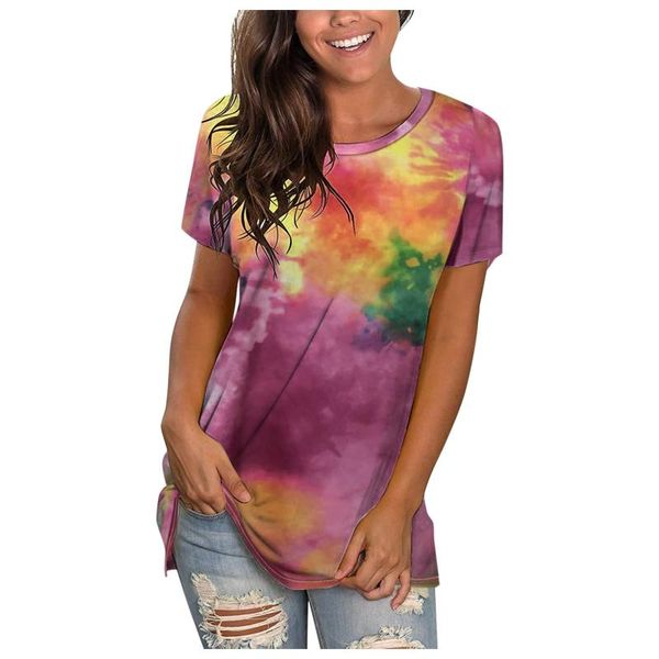 women's blouses & shirts women casual tie-dye round neck short sleeve loose summer blusa de frio feminina kimonos mujer 2021 verano, White
women's blouses & shirts women casual tie-dye round neck short sleeve loose summer blusa de frio feminina kimonos mujer 2021 verano, White