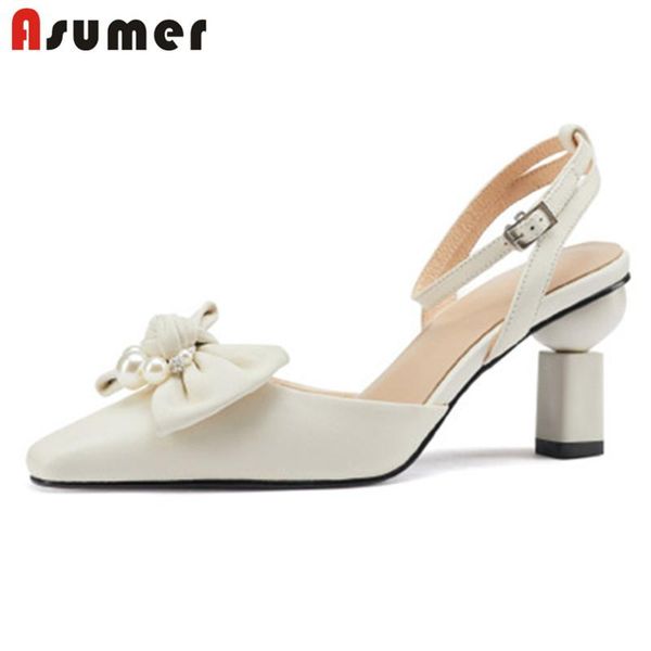 asumer 2021 genuine leather sandals women shoes bowknot pearl ankle buckle vintage high heels wedding shoes ladies, Black
asumer 2021 genuine leather sandals women shoes bowknot pearl ankle buckle vintage high heels wedding shoes ladies, Black