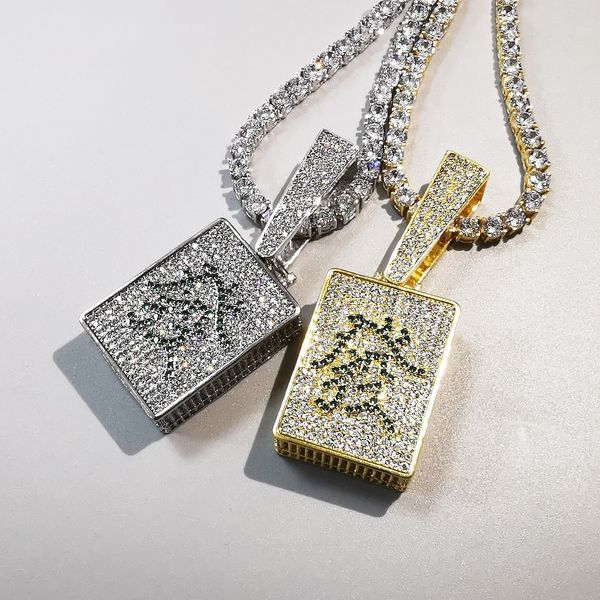 iced out rich mahjong pendant 2 colors cubic zircon necklaces fashion men women hip hop jewelry for gifts, Silver
iced out rich mahjong pendant 2 colors cubic zircon necklaces fashion men women hip hop jewelry for gifts, Silver