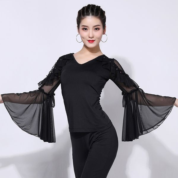 latin dance for female adults new long sleeve blg sleeves modern dance performance outfit practice clothes women db1316, Black;red
latin dance for female adults new long sleeve blg sleeves modern dance performance outfit practice clothes women db1316, Black;red