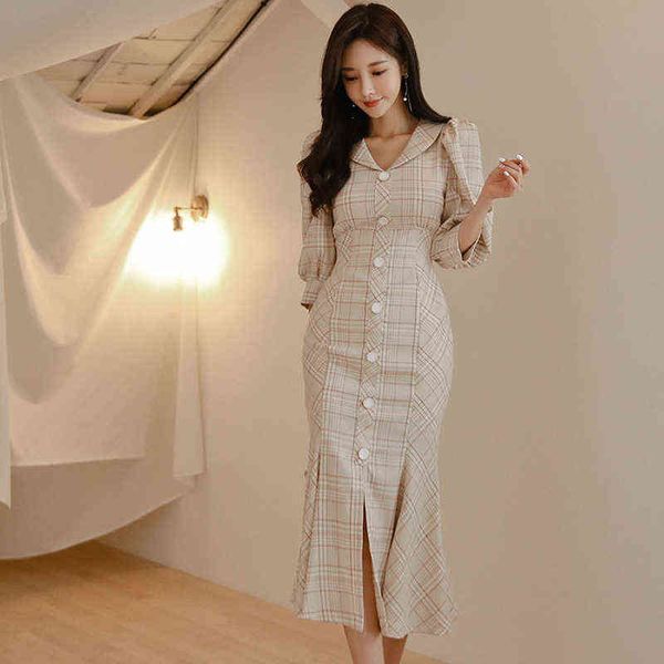 fashion women new arrival elegant ruffles cute formal dress vintage party slim plaid fresh cute lovely trumpet dress y1204, Black;gray
fashion women new arrival elegant ruffles cute formal dress vintage party slim plaid fresh cute lovely trumpet dress y1204, Black;gray