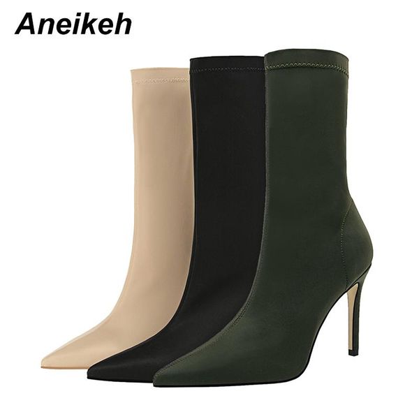 boots aneikeh 2021spring fashion patchwork sewing stretch fabric women mid-calf thin heels pointed toe casual shoes, Black
boots aneikeh 2021spring fashion patchwork sewing stretch fabric women mid-calf thin heels pointed toe casual shoes, Black