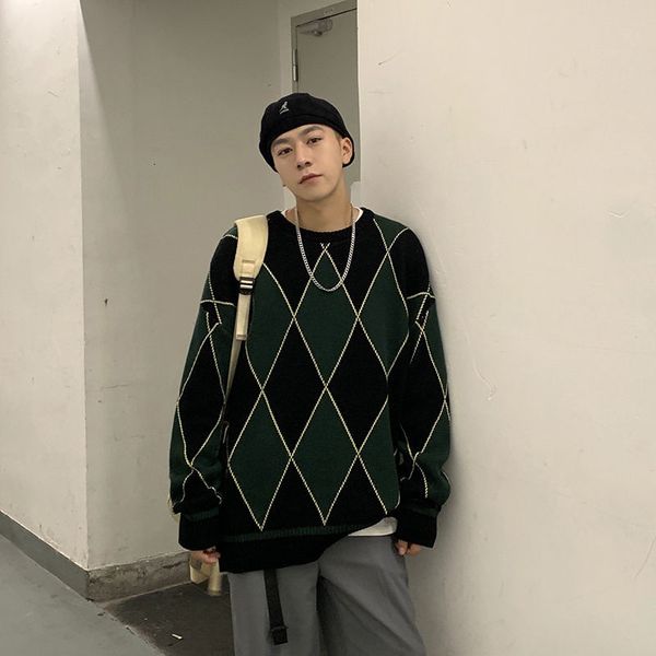 2021 new winter plaid sweater men's warmth fashion retro casual knitted pullover men wild knitting sweaters mens clothes znty, White;black
2021 new winter plaid sweater men's warmth fashion retro casual knitted pullover men wild knitting sweaters mens clothes znty, White;black