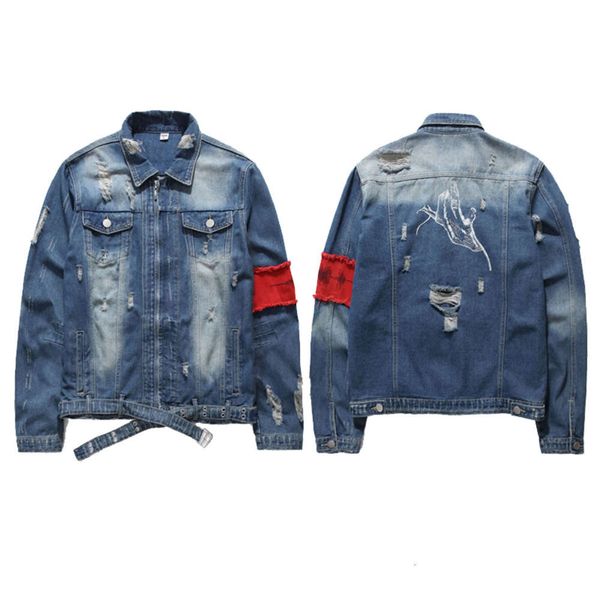 destroy high street hip hop men's embroidery wear out patchwork trendy brand ribbon denim jacket, Black;brown
destroy high street hip hop men's embroidery wear out patchwork trendy brand ribbon denim jacket, Black;brown