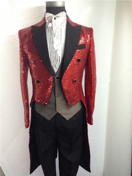 red tuxedo paillette costume married dovetail formal dress magic tuxedo for singer dancer stage wear party nightclub show, Black;red
red tuxedo paillette costume married dovetail formal dress magic tuxedo for singer dancer stage wear party nightclub show, Black;red