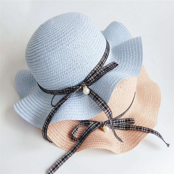 south korea dongdamen small fresh pearl button children's straw hat wave board summer female parent child sunscreen, Yellow
south korea dongdamen small fresh pearl button children's straw hat wave board summer female parent child sunscreen, Yellow