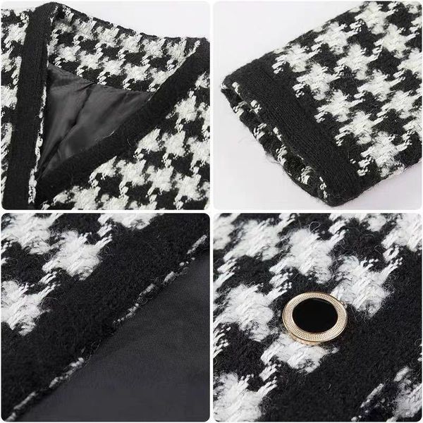 women's jackets cmaz 2021 autumn winter thick coats for women korean style loose houndstooth thickened collar coat, Black;brown
women's jackets cmaz 2021 autumn winter thick coats for women korean style loose houndstooth thickened collar coat, Black;brown