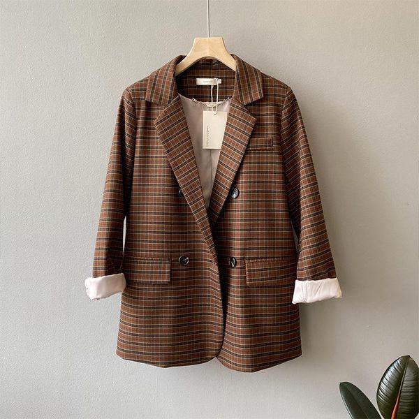 women's suits & blazers plaid blazer women korean style elegant vintage notched fashion women's 2021 office ladies cyber y2k clothe, White;black
women's suits & blazers plaid blazer women korean style elegant vintage notched fashion women's 2021 office ladies cyber y2k clothe, White;black