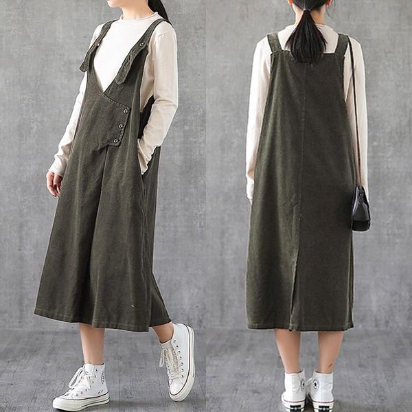 women's casual sundress zanzea elegant corduroy overall dress solid button suspender midi vestidos female solid robe plus size, Black;gray
women's casual sundress zanzea elegant corduroy overall dress solid button suspender midi vestidos female solid robe plus size, Black;gray