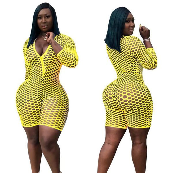 women's jumpsuits & rompers fishnet transparent hollow out bodysuit women v-neck long sleeve zip up romper summer night club partywear, Black;white
women's jumpsuits & rompers fishnet transparent hollow out bodysuit women v-neck long sleeve zip up romper summer night club partywear, Black;white