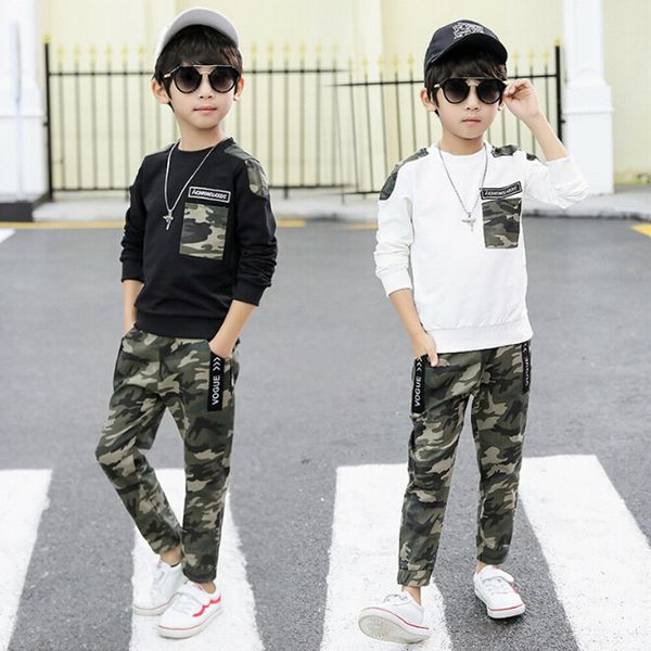 2-9y toddler kids boy clothing set long sleeve pullover camouflage pant 2pcs outfits tracksuit clothing set, White
2-9y toddler kids boy clothing set long sleeve pullover camouflage pant 2pcs outfits tracksuit clothing set, White