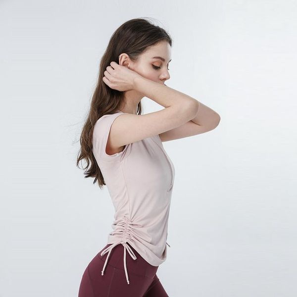 yoga outfits drawstring short sleeve t-shirt clothes slim quick-drying running fitness sportswear women, White;red
yoga outfits drawstring short sleeve t-shirt clothes slim quick-drying running fitness sportswear women, White;red