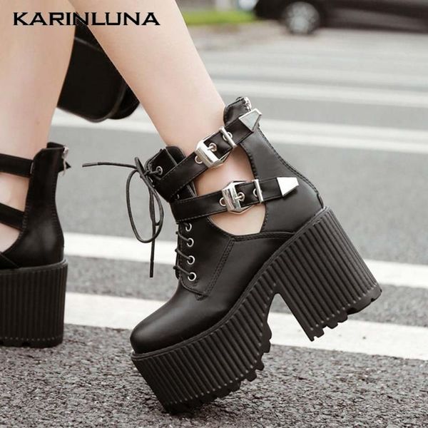 boots karin high qulity shoes women trendy gothic heels buckle straps round toe ankel lace-up shoelace, Black
boots karin high qulity shoes women trendy gothic heels buckle straps round toe ankel lace-up shoelace, Black