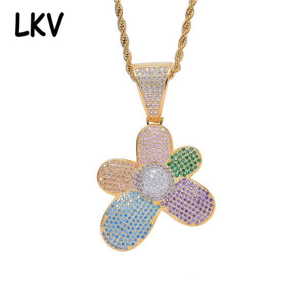 colorful flower hip hop pendant inlaid with zircon real gold electroplating personalized hiphop accessories necklace, Silver
colorful flower hip hop pendant inlaid with zircon real gold electroplating personalized hiphop accessories necklace, Silver