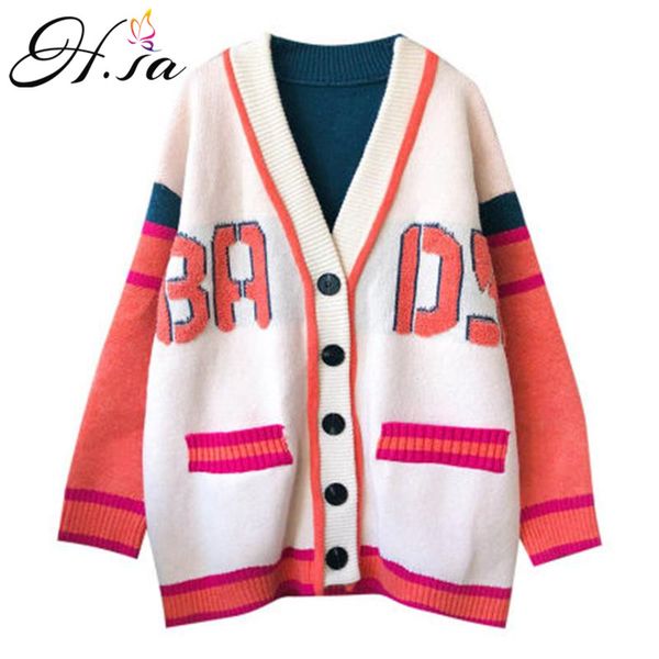 spring long women casual sweater cardigans v neck letters button up oversized knit jackets patchwork cardigan knitwear, White;black
spring long women casual sweater cardigans v neck letters button up oversized knit jackets patchwork cardigan knitwear, White;black