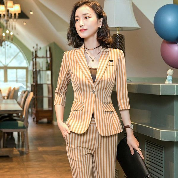 women's suits & blazers izicfly spring summer khaki striped for women pants and blazer slim business completo donna elegante office wea, White;black
women's suits & blazers izicfly spring summer khaki striped for women pants and blazer slim business completo donna elegante office wea, White;black