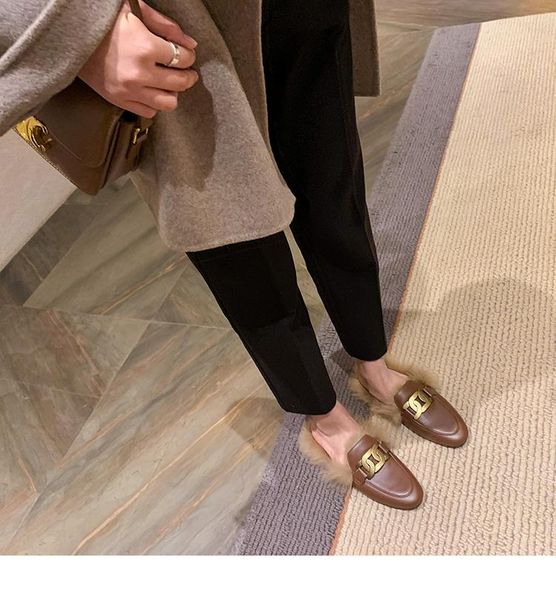 slippers mueller women's shoes leather velvet flat-bottom comfort joker metal buckle rubber bottom 2021, Black
slippers mueller women's shoes leather velvet flat-bottom comfort joker metal buckle rubber bottom 2021, Black
