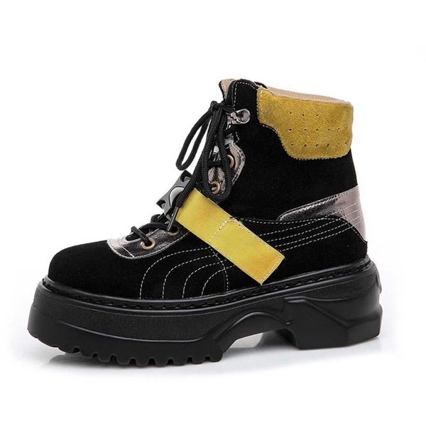 boots botas mujer thick bottom girls shoes women platform real leather brand ladies chunky footware ankle patchwork, Black
boots botas mujer thick bottom girls shoes women platform real leather brand ladies chunky footware ankle patchwork, Black