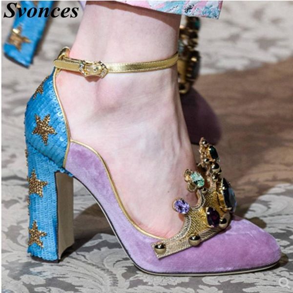 dress shoes zapatos de mujer 2021 purple suede jeweled crown women pumps chunky heel ankle strap luxury wedding bridal, Black
dress shoes zapatos de mujer 2021 purple suede jeweled crown women pumps chunky heel ankle strap luxury wedding bridal, Black