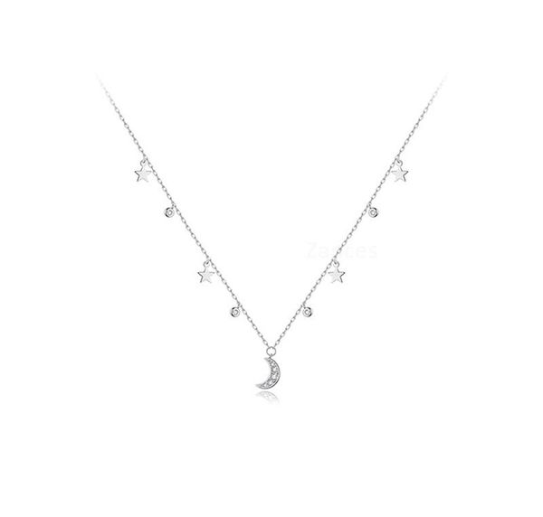925 sterling silver white dreamy moon & star pendant necklace for women chain link necklaces simple platinum plated, Golden;silver
925 sterling silver white dreamy moon & star pendant necklace for women chain link necklaces simple platinum plated, Golden;silver