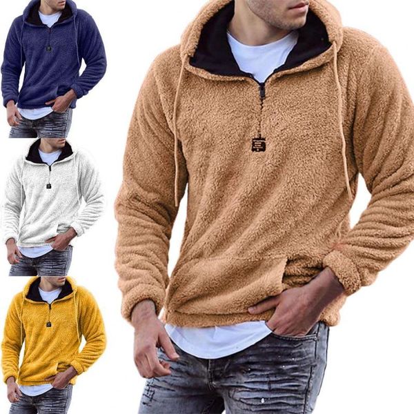 men's hoodies & sweatshirts winter men warm faux fur hoodie hooded sweatshirt pullover casual baggy coat putwear, Black
men's hoodies & sweatshirts winter men warm faux fur hoodie hooded sweatshirt pullover casual baggy coat putwear, Black