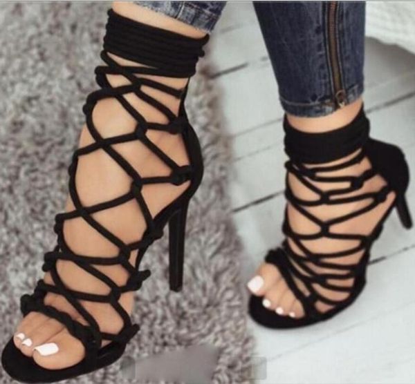 sandals women pumps open toe cross-tied lace up zapatos mujer ladies cut out shoes woman chaussure thin high heels f181666, Black
sandals women pumps open toe cross-tied lace up zapatos mujer ladies cut out shoes woman chaussure thin high heels f181666, Black