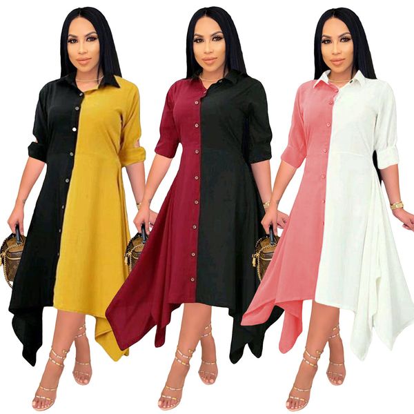 contrast color patchwork irregular long dress woman turn down collar full sleeve shirt dresses office lady button blouse dress, Black;gray
contrast color patchwork irregular long dress woman turn down collar full sleeve shirt dresses office lady button blouse dress, Black;gray