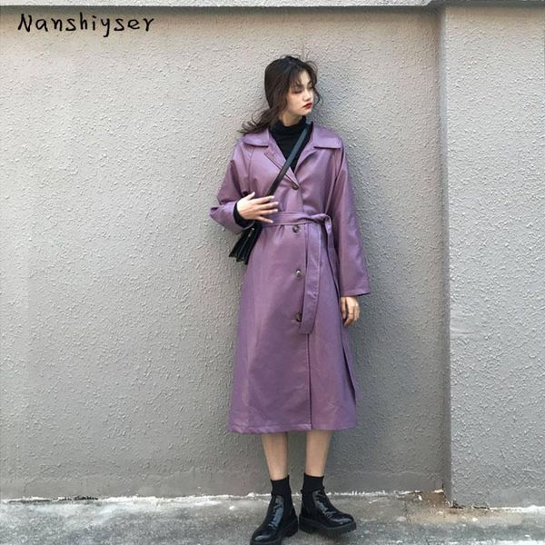 women's leather & faux women pu purple plus size long trench lapel sleeve loose biker windbreaker autumn 2021 streetwear, Black
women's leather & faux women pu purple plus size long trench lapel sleeve loose biker windbreaker autumn 2021 streetwear, Black