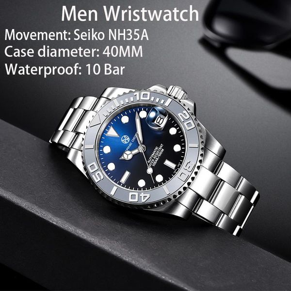 wristwatches pagrne design watch for men nh35a mechanical watches waterproof 100m stainless steel fashion business automatic wristwatc, Slivery;brown
wristwatches pagrne design watch for men nh35a mechanical watches waterproof 100m stainless steel fashion business automatic wristwatc, Slivery;brown