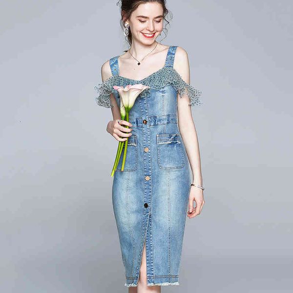 casual dresses denim women summer fashion elegant polka dot guaze ruffles patchwork package hip slim long straps y4iq, Black;gray
casual dresses denim women summer fashion elegant polka dot guaze ruffles patchwork package hip slim long straps y4iq, Black;gray