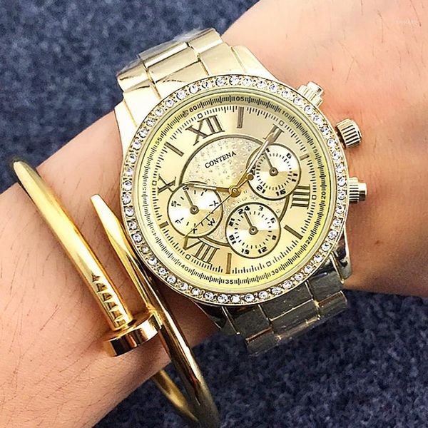 wristwatches zegarki damskie geneva womens watches ladies stainless steel gold watch famous brand female clock women relogio feminino, Slivery;brown
wristwatches zegarki damskie geneva womens watches ladies stainless steel gold watch famous brand female clock women relogio feminino, Slivery;brown