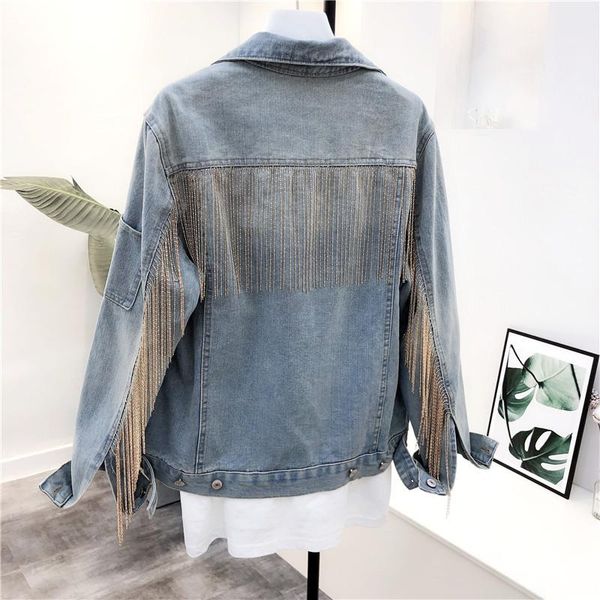 women's jackets denim jacket tassels sequins jeans korean loose shimmer beading coat casual girls outerwear veste femme, Black;brown
women's jackets denim jacket tassels sequins jeans korean loose shimmer beading coat casual girls outerwear veste femme, Black;brown