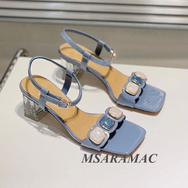 dress shoes summer elegant color stone square heel sandals leather peep toe crystal fashion woman party, Black
dress shoes summer elegant color stone square heel sandals leather peep toe crystal fashion woman party, Black