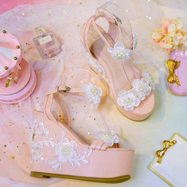 sandals summer sweet lace flower waterproof platform trifle bottom slope high heel banquet dress all-match princess, Black
sandals summer sweet lace flower waterproof platform trifle bottom slope high heel banquet dress all-match princess, Black