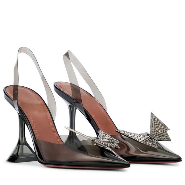 dress shoes fashion women's pvc pointed toe slingback sandals strange heels butterfly rhinestones decor transparent c116, Black
dress shoes fashion women's pvc pointed toe slingback sandals strange heels butterfly rhinestones decor transparent c116, Black
