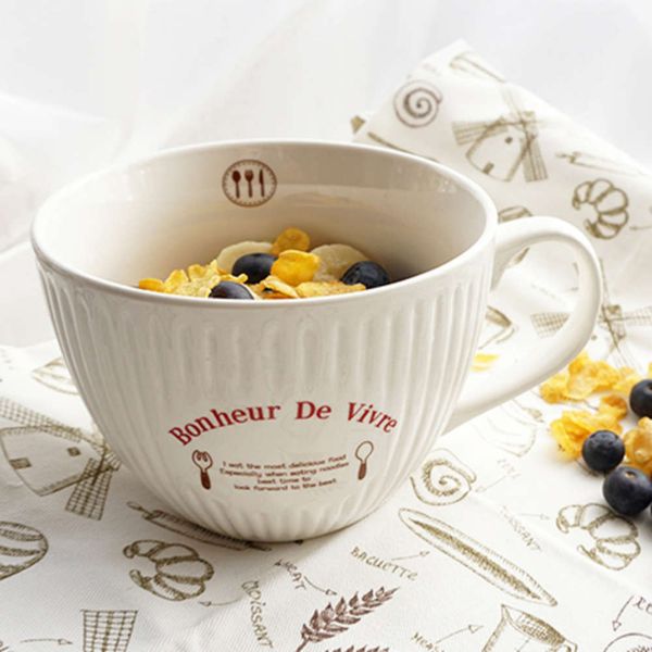 590ml french white large soup cereal ceramic mug porcelain coffee mug cup for milk breakfast dinner
590ml french white large soup cereal ceramic mug porcelain coffee mug cup for milk breakfast dinner