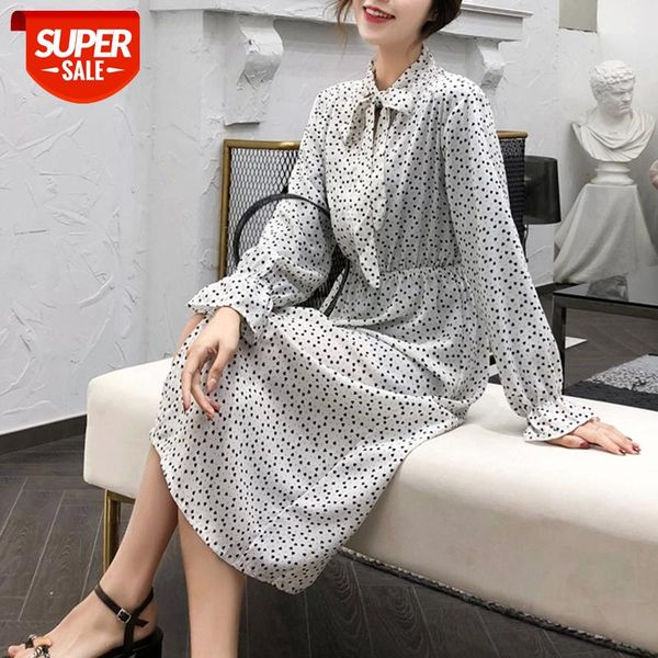 red ruffles casual shirt dresses female polka dot vintage midi floral dress women bow tie collar elastic waist chiffon vestidos #7d6n, White;black
red ruffles casual shirt dresses female polka dot vintage midi floral dress women bow tie collar elastic waist chiffon vestidos #7d6n, White;black