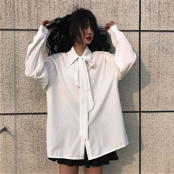 autumn retro bow tie solid full shirt loose casual women blouses 210615, White
autumn retro bow tie solid full shirt loose casual women blouses 210615, White