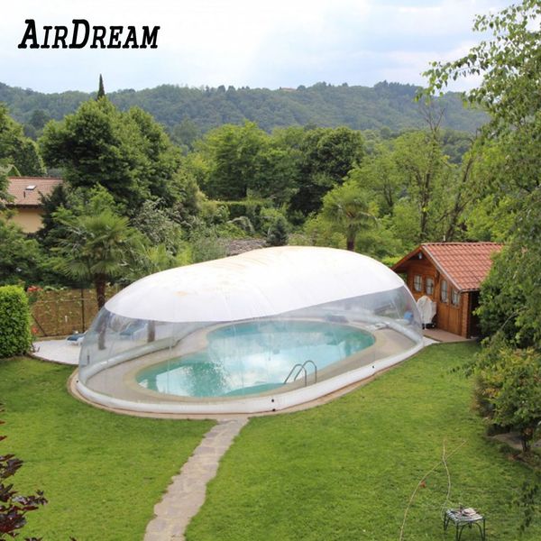 outdoor customized transparent inflatable swimming pool cover dome with white covered ceiling from china factory
outdoor customized transparent inflatable swimming pool cover dome with white covered ceiling from china factory