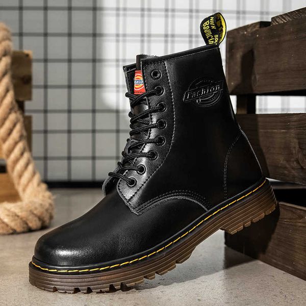 large size 2021 autumn and winter two-layer cowhide high rubber sole classic 8-hole men's martin boots, Black
large size 2021 autumn and winter two-layer cowhide high rubber sole classic 8-hole men's martin boots, Black