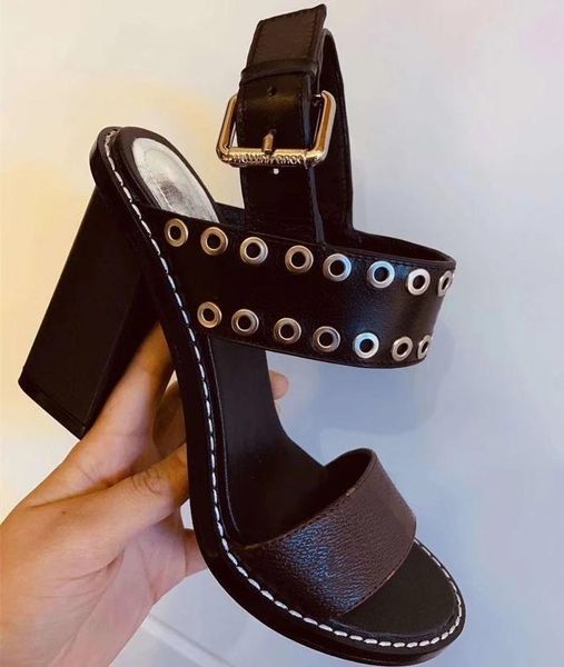 sandals with box women's print patent brand high heels shoes slippers roman style belt buckle fashion personality punk, Black
sandals with box women's print patent brand high heels shoes slippers roman style belt buckle fashion personality punk, Black