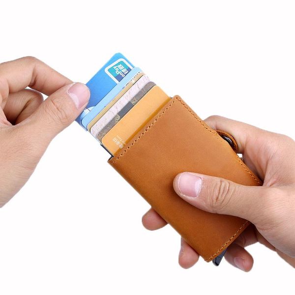 card holders maideduod men and women genuine leather holder vintage purse crazy horse aluminium credit business, Brown;gray
card holders maideduod men and women genuine leather holder vintage purse crazy horse aluminium credit business, Brown;gray