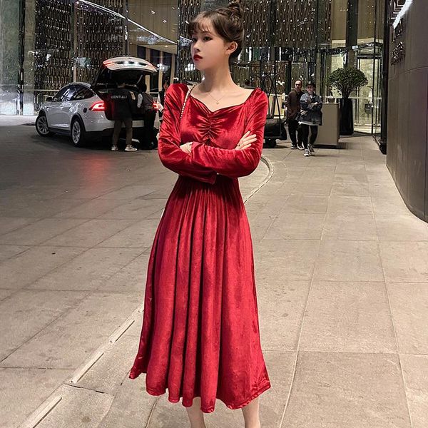 casual dresses vintage party dress women plus size 4xl solid elegant velvet a-line long maxi 2021 autumn spring black red vestido longo, Black;gray
casual dresses vintage party dress women plus size 4xl solid elegant velvet a-line long maxi 2021 autumn spring black red vestido longo, Black;gray