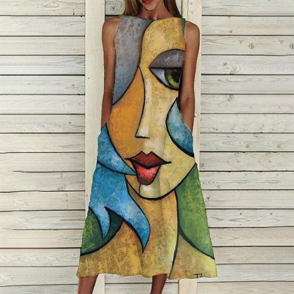 casual dresses sundress women summer dress 2021 print floral midi plus size linen loose sleeveless printed long maxi femme, Black;gray
casual dresses sundress women summer dress 2021 print floral midi plus size linen loose sleeveless printed long maxi femme, Black;gray