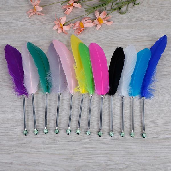 colors colorful elegant feather ballpoint pen for wedding gift student kawaii roller ball pens, Blue;orange
colors colorful elegant feather ballpoint pen for wedding gift student kawaii roller ball pens, Blue;orange